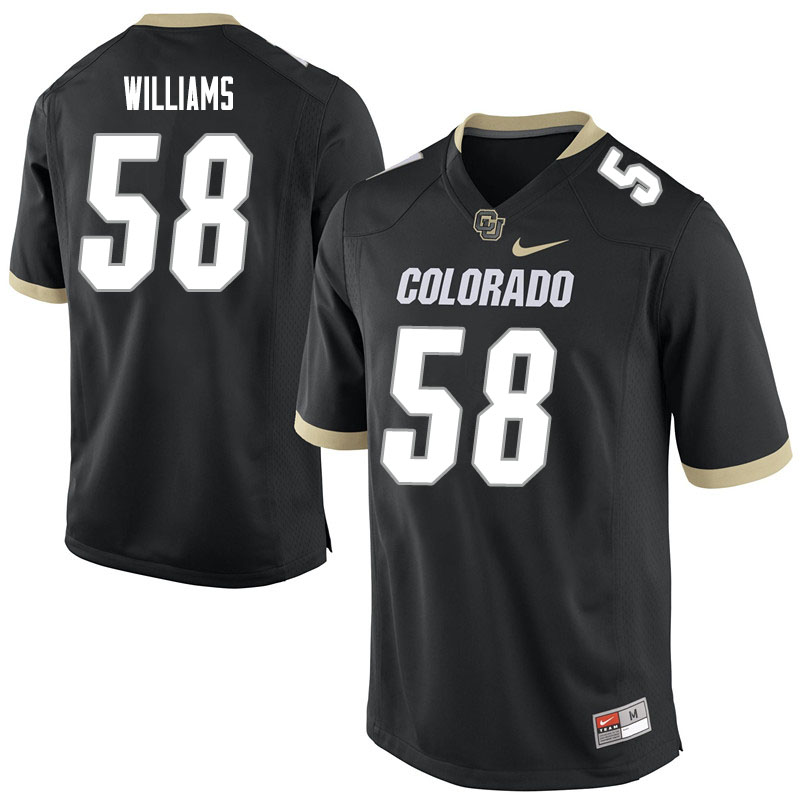 Men #58 Alvin Williams Colorado Buffaloes College Football Jerseys Sale-Black